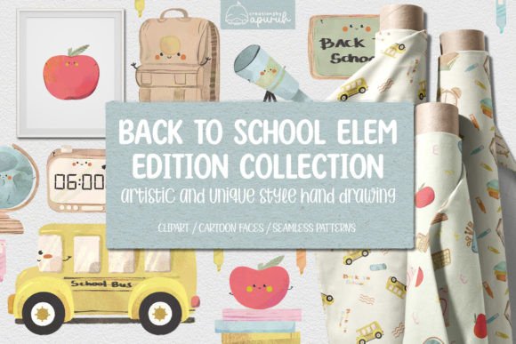 Back to School Watercolor Clipart for Modern Design