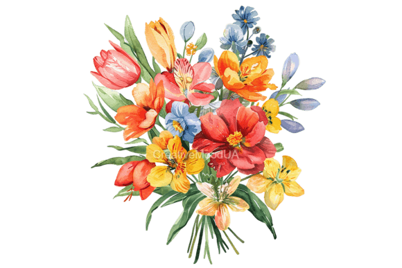 Bouquet of Flowers: A Vintage Watercolor Font