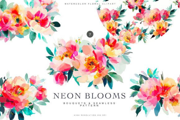 Colorful Flowers Watercolor Neon: Vibrant Display Font for Creatives