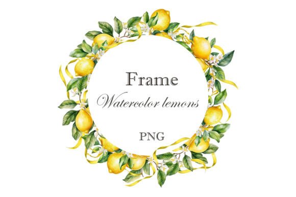Frame Lemon Watercolor PNG for Creative Projects