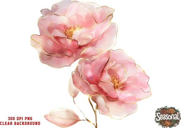 Pink Camellia Flower Watercolor Clipart: A Natural Fit for Modern Design