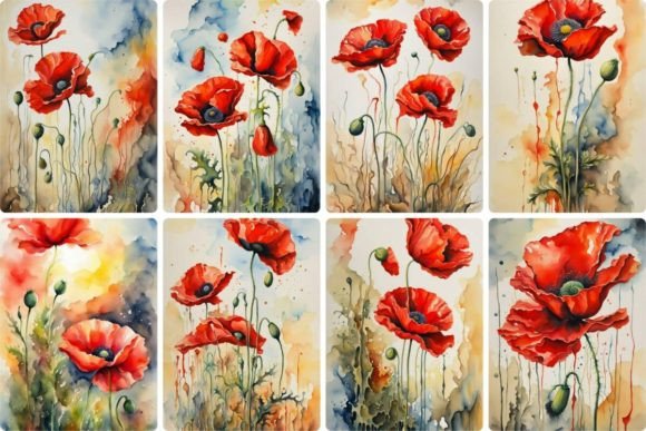 Poppies Dripping Watercolor: A Playful Script with Painterly Soul