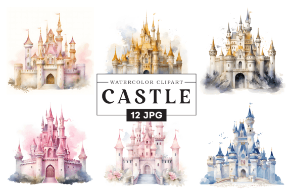 Princess Castle Watercolor Clipart: Design Magic for Brands