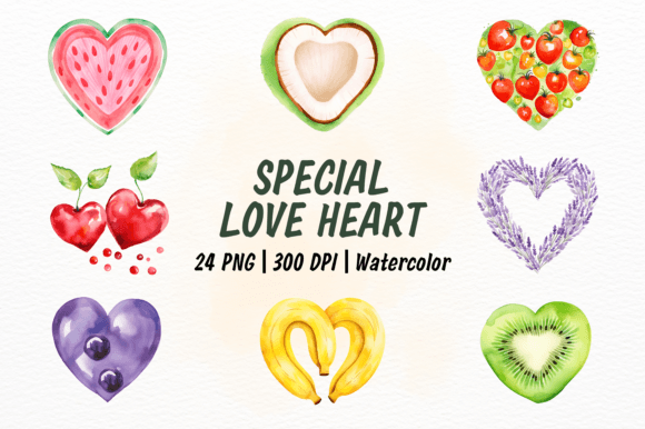 Special Love Heart Watercolor Clipart for Creative Projects