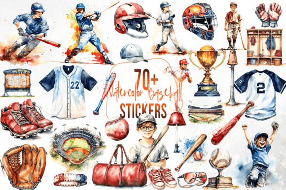 Watercolor Baseball Clipart Brings a Handcrafted Look to Sports Design
