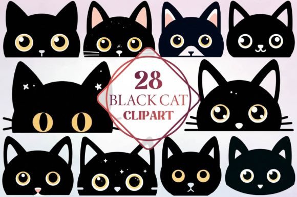 Watercolor Black Cat Clipart for Authentic Branding