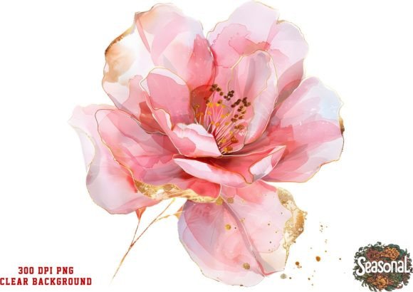 Watercolor Camellia Flower Sublimation