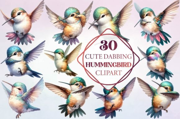 Watercolor Cute Dabbing Hummingbird: A Playful Design Asset with Serious Potential