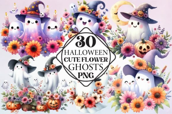 Watercolor Halloween Cute Flower Ghosts: A Designer's Guide
