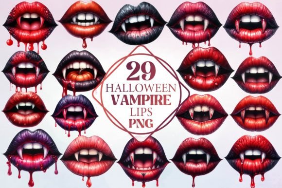 Watercolor Halloween Vampire Lips: A Display Font with Gothic Charm