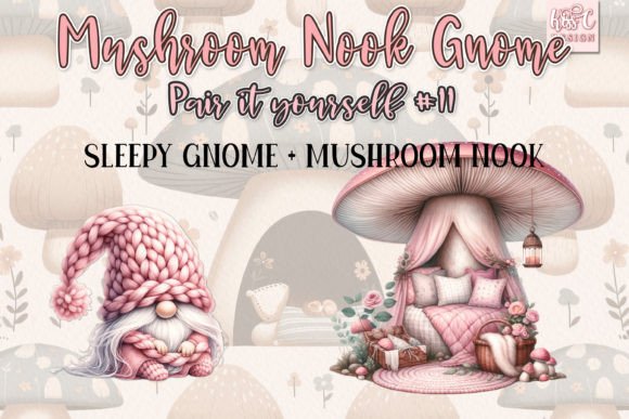 Watercolor Mushroom Nook Gnome Set 11: A Versatile Creative Asset