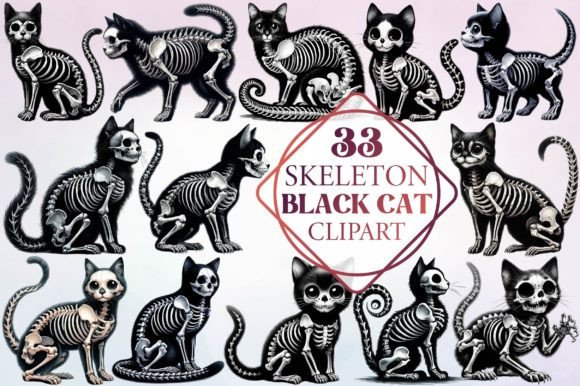 Watercolor Skeleton Black Cat Clipart: A Designer's Guide