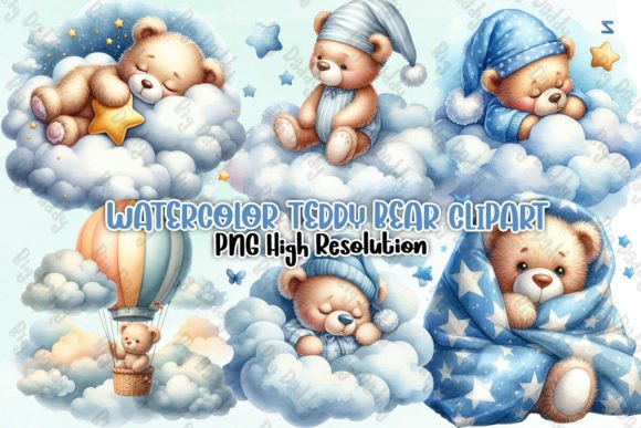 Watercolor Teddy Bear Sublimation: A Playful Display Font for Creative Projects
