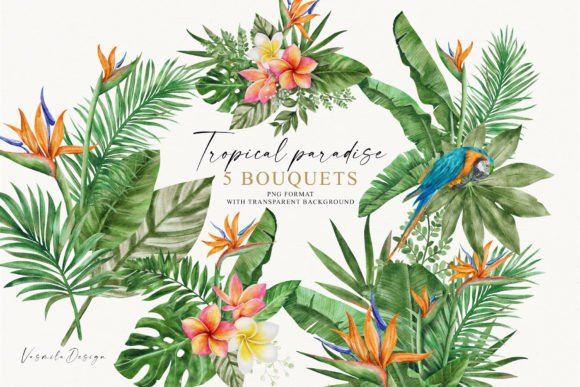 Watercolor Tropical Bouquets: A Display Font with Natural Rhythm