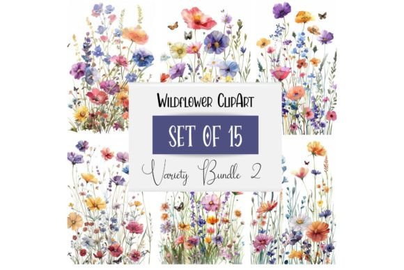 Watercolor Wildflower Spring Clipart for Creative Projects