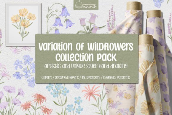 Wildflower Watercolor Clipart Seamless for Modern Design
